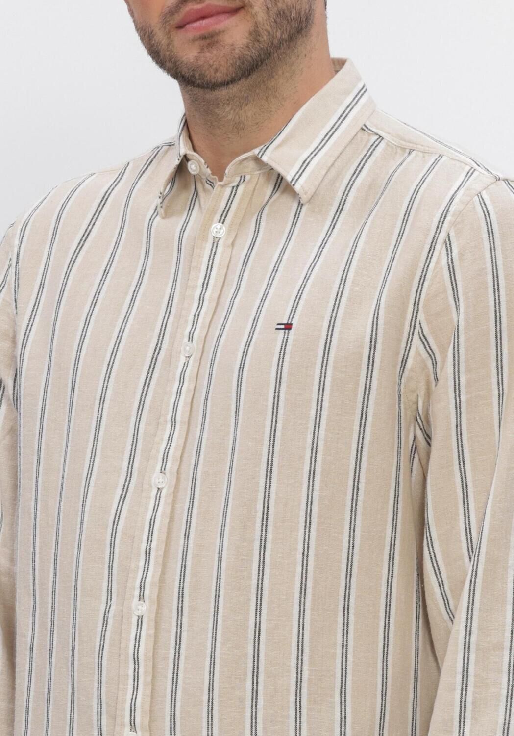 Beige TOMMY JEANS Casual overhemd TJM REG LINEN MX STRP SHIRT EXT - large