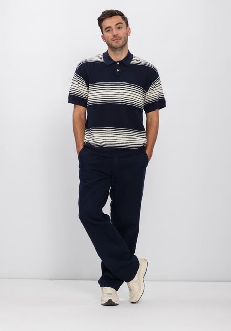 Donkerblauwe ANERKJENDT Polo AKSEB STRIPE POLO SS KNIT - large
