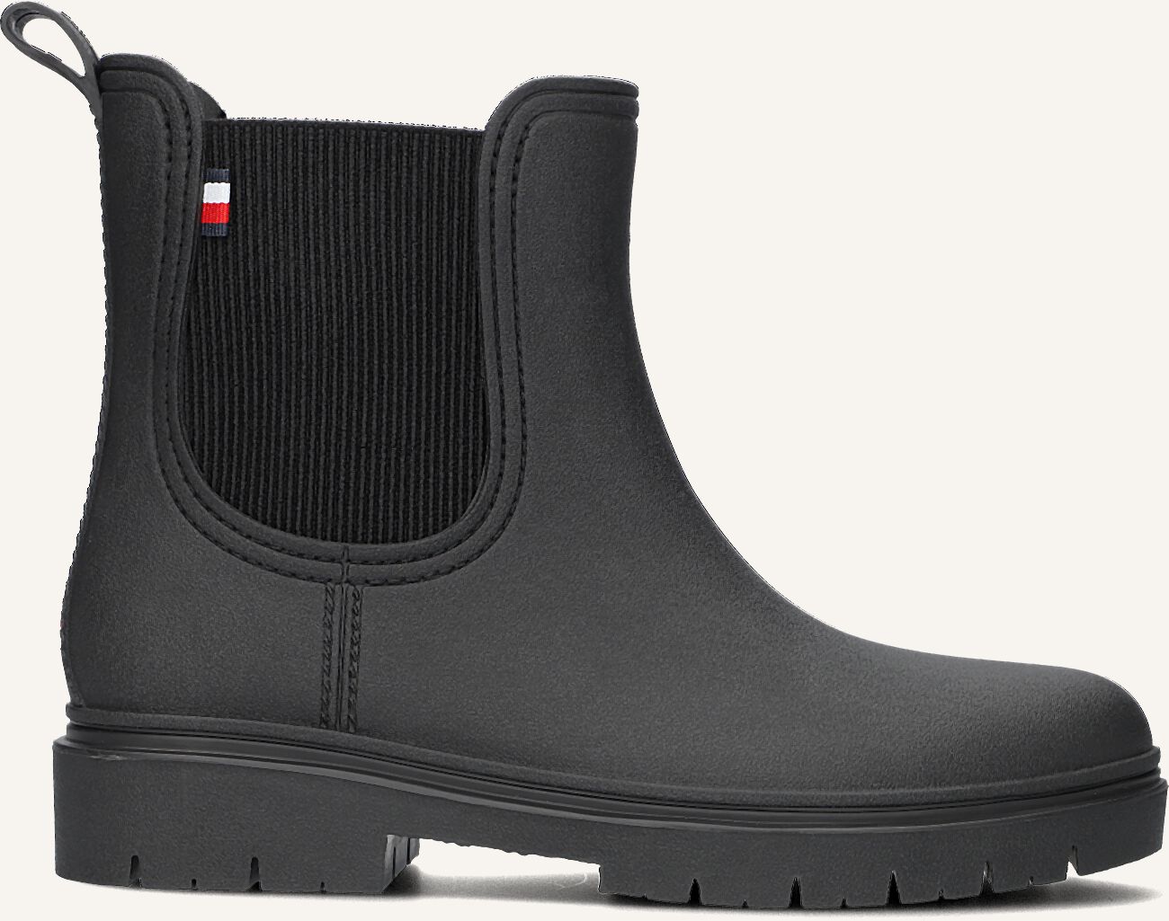 zwarte tommy hilfiger regenlaarzen matt ankle rainboot Omoda