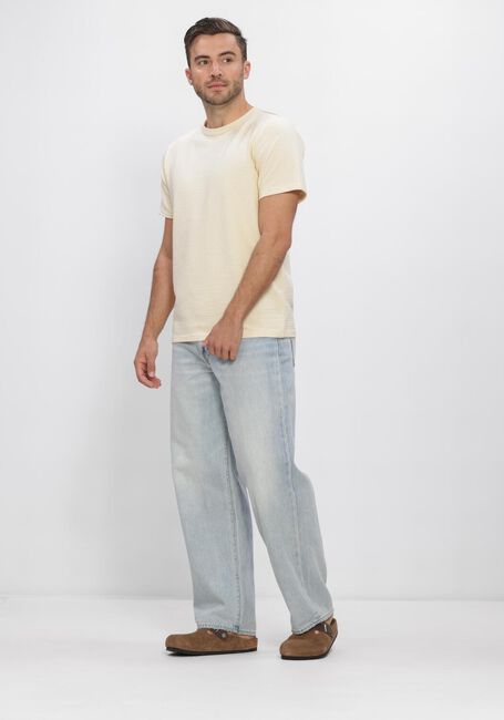 Beige SELECTED MEN Polo / T-shirt SLHSANDER SEERSUCKER SS O-NECK  TEE - large