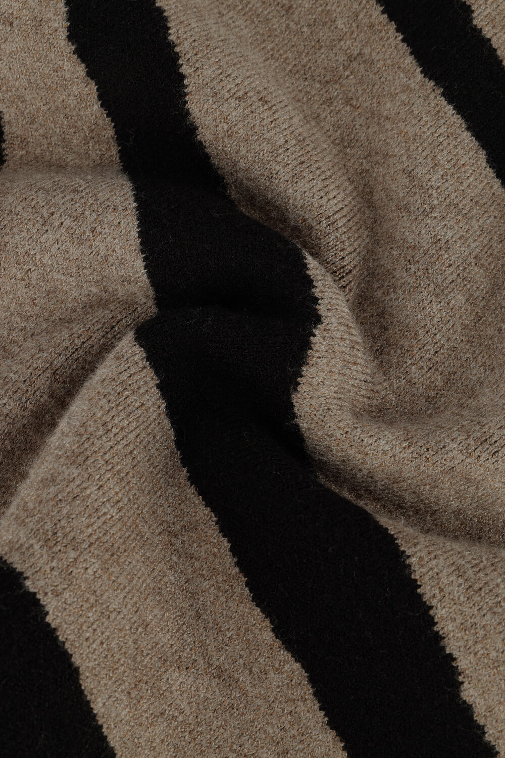 Bruine OBJECT Midi jurk RAY L/S KNIT DRESS AOP - large