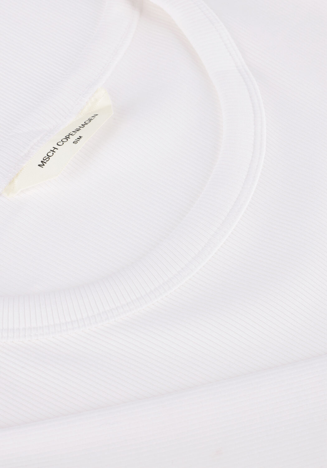 Witte MSCH COPENHAGEN T-shirt MSCHBETRINA RIB 2 4 TEE - large
