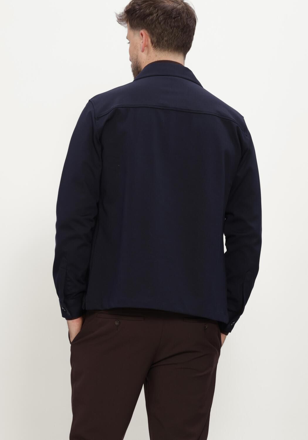 Donkerblauwe GENTI Overshirt OVERSHIRT RITS - large