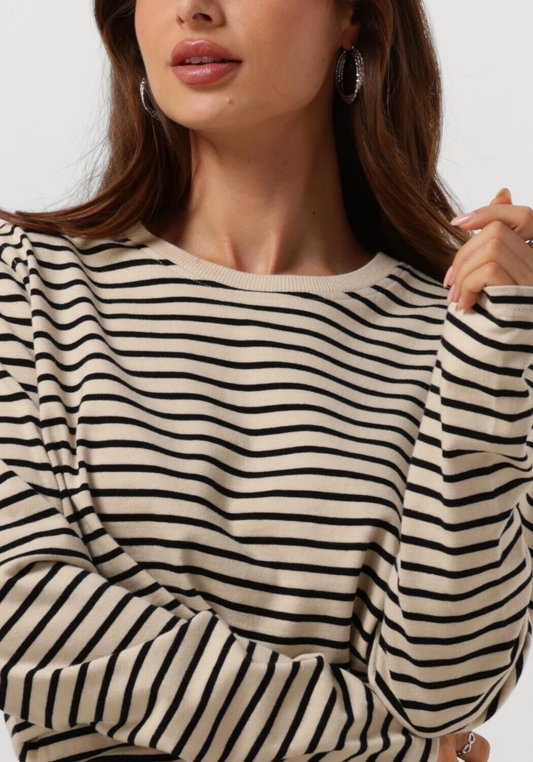 PENN & INK Dames Tops & T-shirts 516 Sweater Stripe Beige