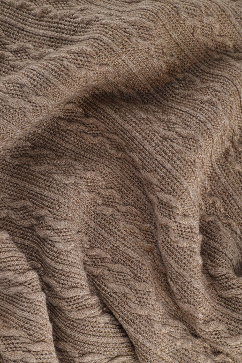 Beige NOBELL Trui KOBA CABLE KNIT TURTLE NECK - large