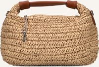 Bruine NÚNOO Schoudertas DANDY RAFFIA - medium