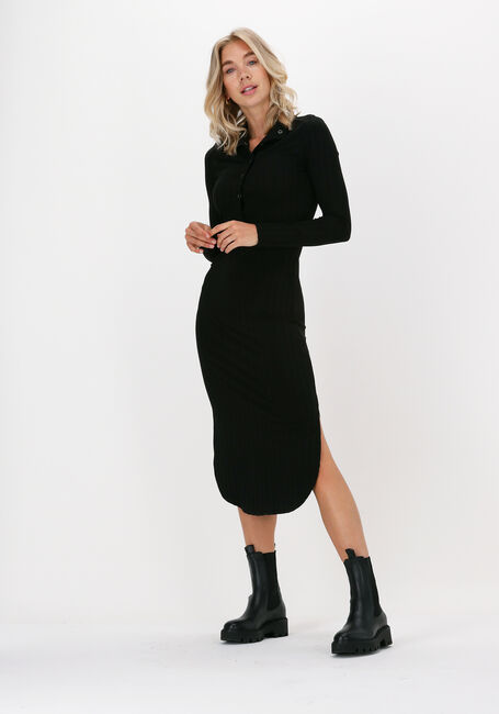 Zwarte JUST FEMALE Midi jurk ACROSS DRESS - large