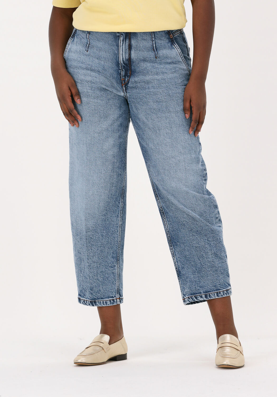 Mode Spijkerbroeken Hoge taille jeans drykorn for beautiful people Hoge taille jeans lichtgrijs casual uitstraling 