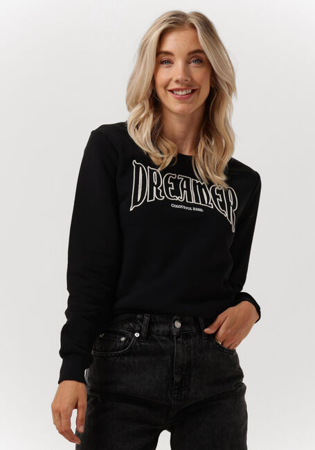 Zwarte COLOURFUL REBEL Sweater DREAMER EMBRO BASIC SWEAT - large