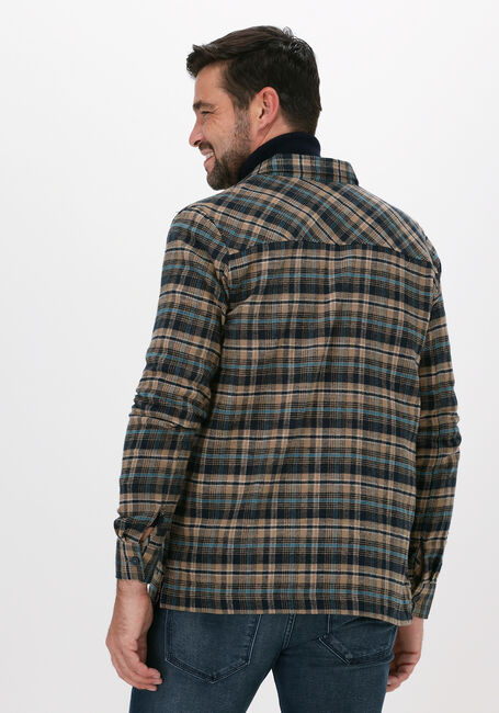 Khaki DSTREZZED Overshirt SHIRT JACKET ZIP FLANNEL CHECK - large