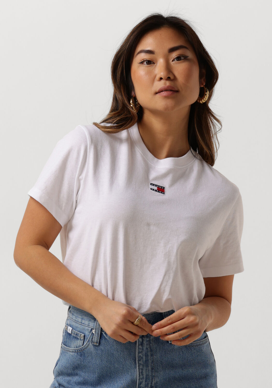 TOMMY JEANS Dames Tops & T-shirts Tjw Bxy Badge Tee Wit