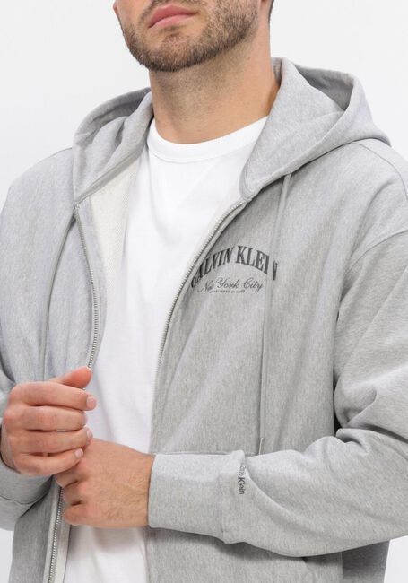 Lichtgrijze CALVIN KLEIN Sweater LS PREMIUM TERRY CALVIN COLLEGIA - large