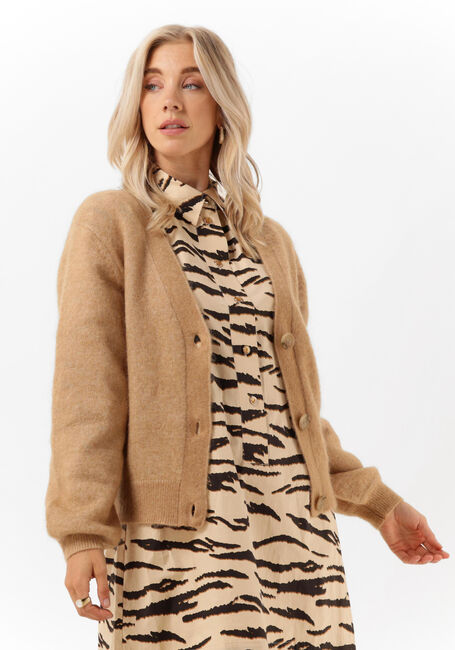 Camel SECOND FEMALE Vest BROOK KNIT DROP SHOULDER CARDIGAN - large