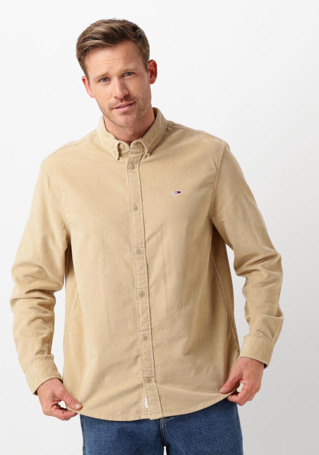 TOMMY JEANS Heren Overhemden Tjm Reg Corduroy Shirt Beige