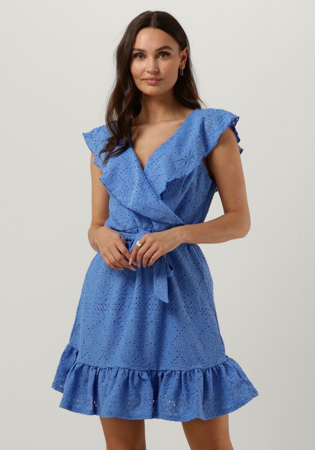 Blauwe OBJECT Mini jurk OBJFEODORA S L DRESS Omoda