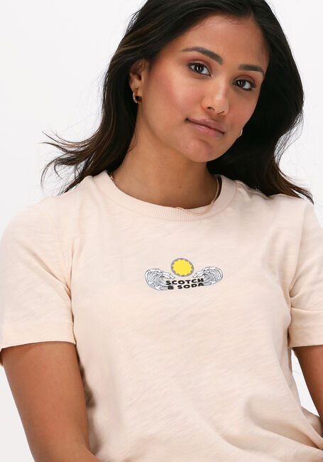 Perzik SCOTCH & SODA T-shirt REGULAR-FIT ORGANIC COTTON T-SHIRT WITH GRAPHICS - large