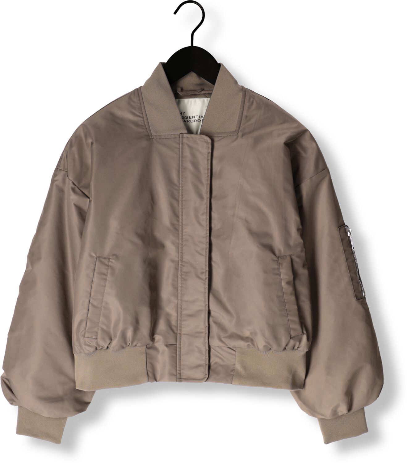 MY ESSENTIAL WARDROBE Dames Jassen Helgamw Short Bomber Jacket Taupe