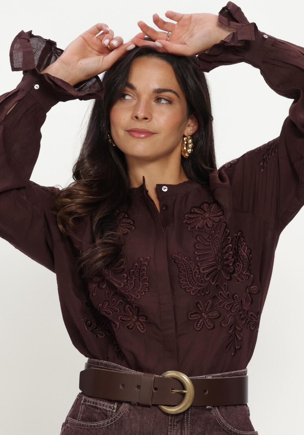 ANTIK BATIK Dames Blouses Marta Blouse Bruin