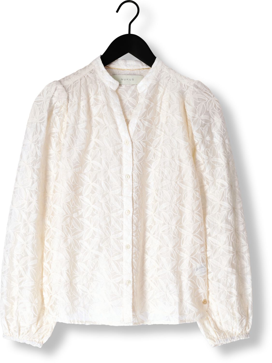 NUKUS Dames Blouses Malaga Blouse Embroidery Gebroken Wit