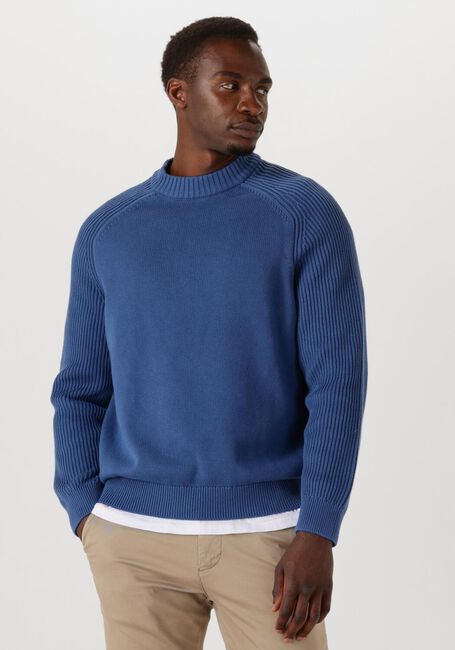 Blauwe SELECTED MEN Trui SLHDERECK LS KNIT RELAXER RIB MOCK NECK - large