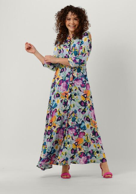 Lichtblauwe Y.A.S. Maxi jurk YASSAVANNA LONG SHIRT DRESS - large
