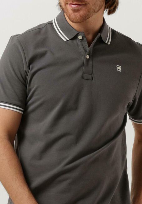 Grijze G-STAR RAW Polo DUNDA SLIM STRIPE POLO S/S - large