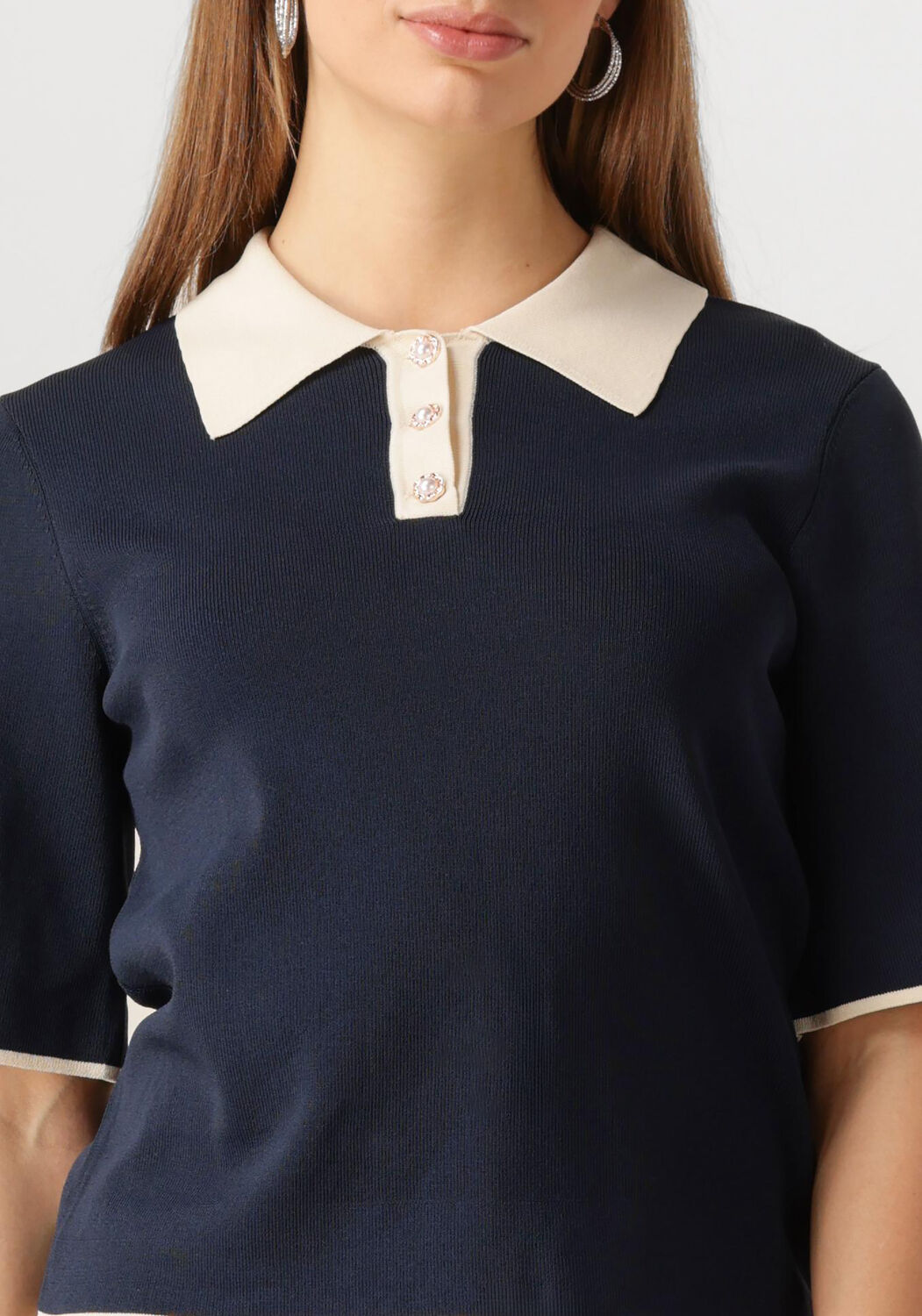 Y.A.S. Dames Tops & T-shirts Yasmille Ss Knit Pullover Donkerblauw