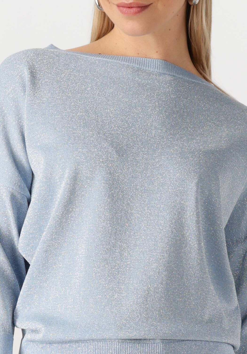 JANSEN AMSTERDAM Dames Tops & T-shirts Ilona Trui Lk 194 Long Sleeve Lichtblauw