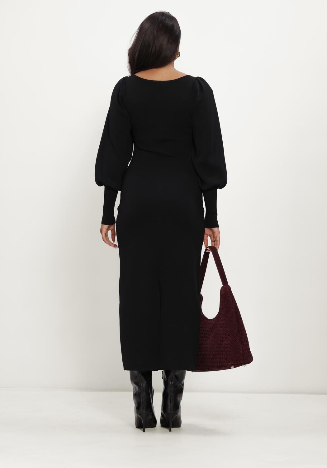 Zwarte OMODA ATELIER Maxi jurk OM-SORAYA X QUINTY - large