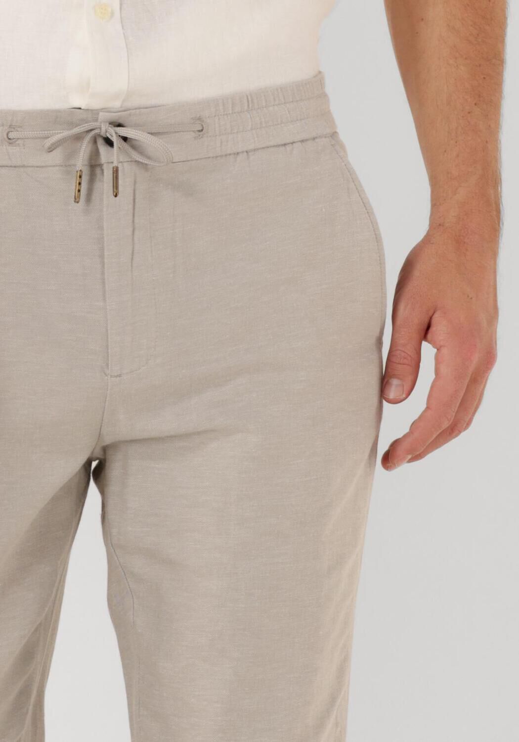 SCOTCH & SODA Heren Broeken Warren Cotton Linen Twill Jogger Beige