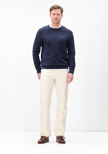 Donkerblauwe TOMMY HILFIGER Trui SEASONAL STRUCTURE CNECK - large