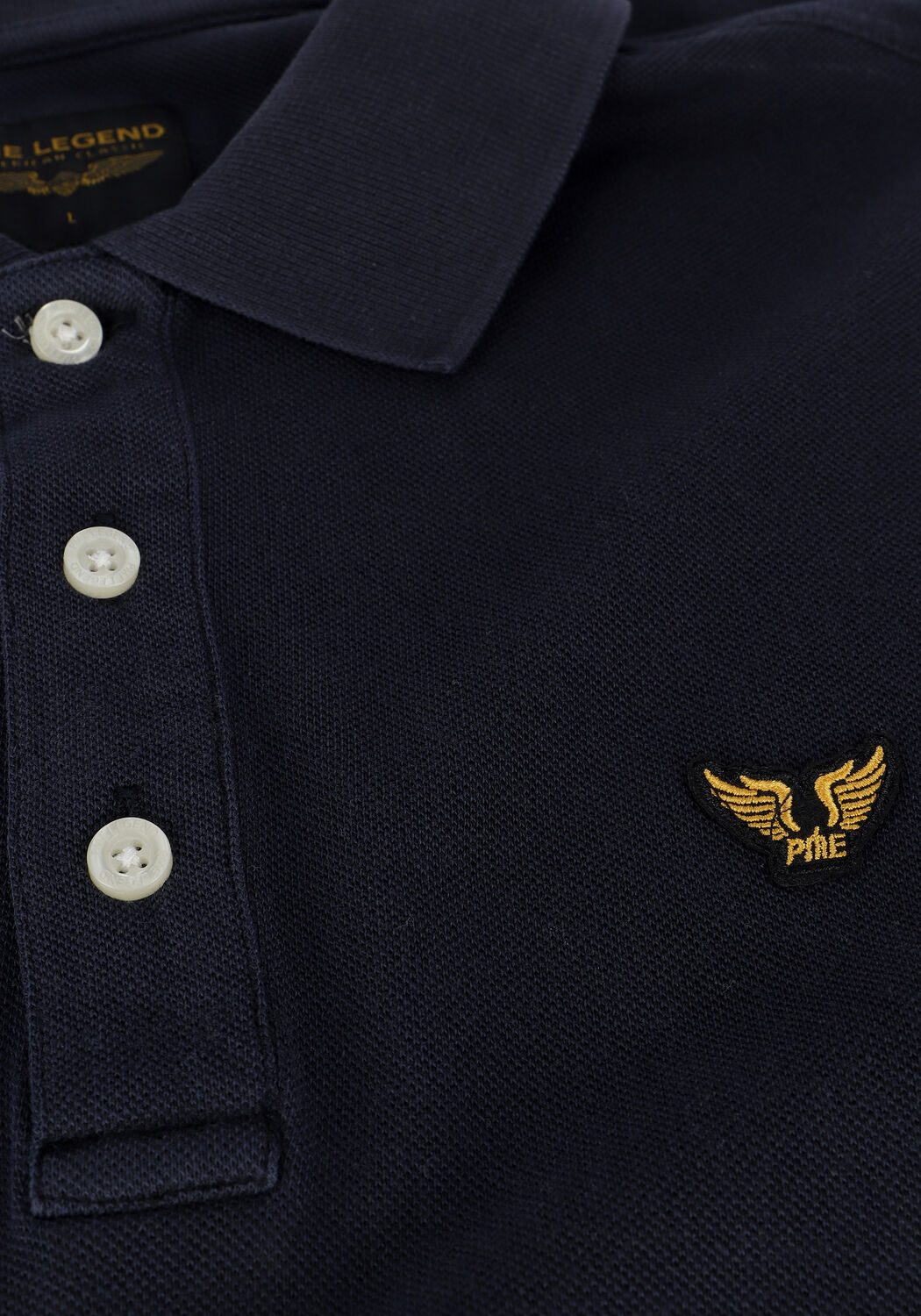 Donkerblauwe PME LEGEND Polo SHORT SLEEVE POLO GARMENT DYED PIQUE - large
