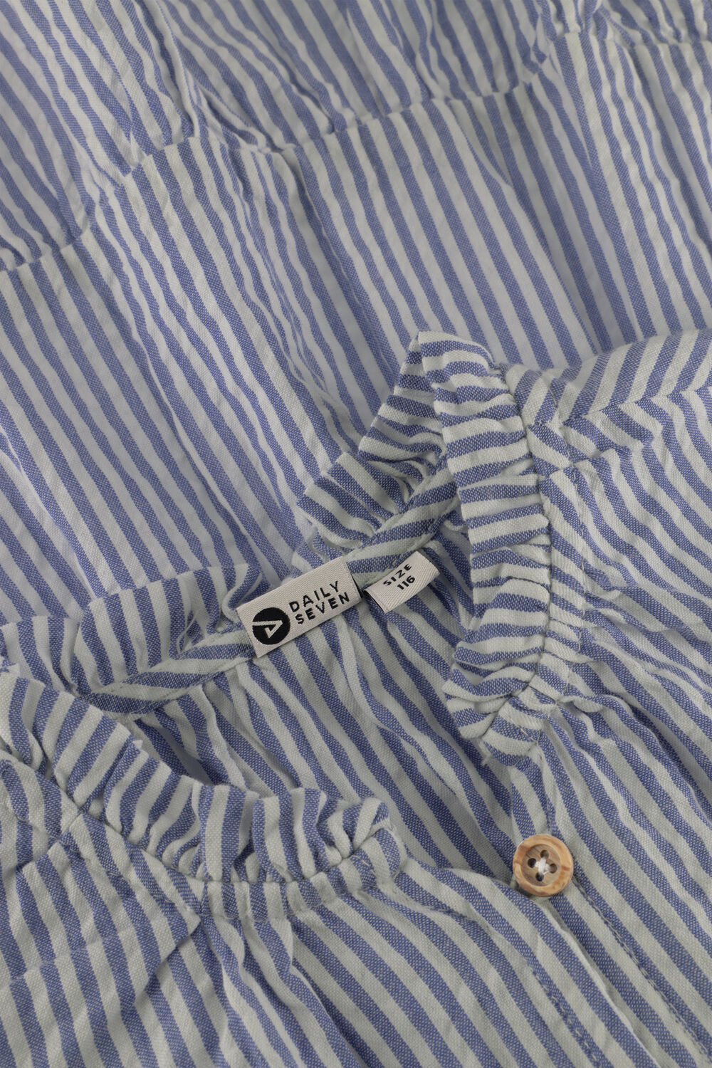 Blauwe DAILY7 Mini jurk DRESS STRIPE RUFFLE - large