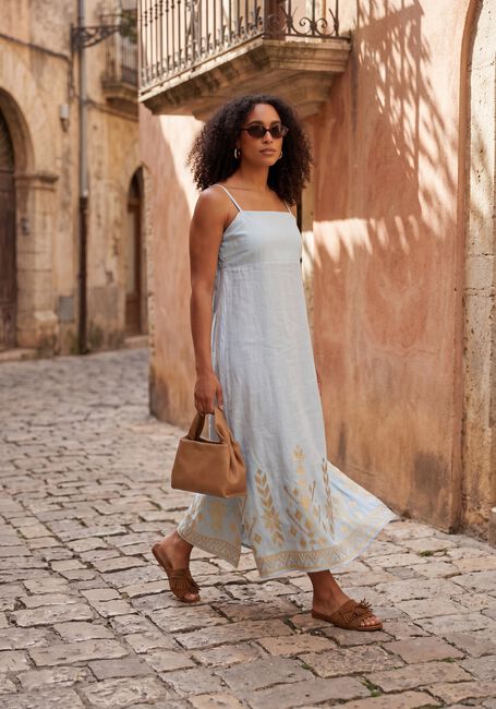 Lichtblauwe GREEK ARCHAIC KORI Maxi jurk S26K-2043211 - large