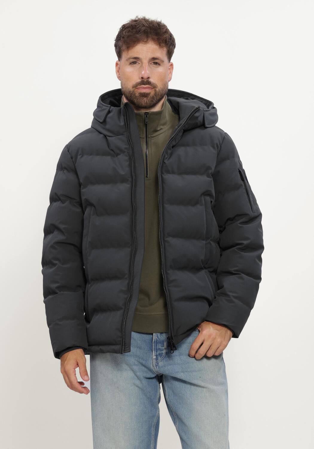 Grijze AIRFORCE Gewatteerde jas MITCHELL PARKA - large