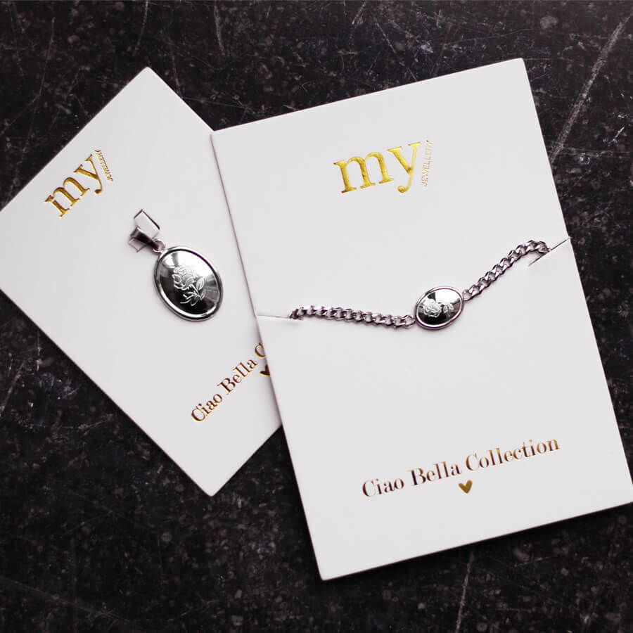 Zilverkleurig MY JEWELLERY Armbanden ARMBAND BEDEL OVAAL ROOS - large