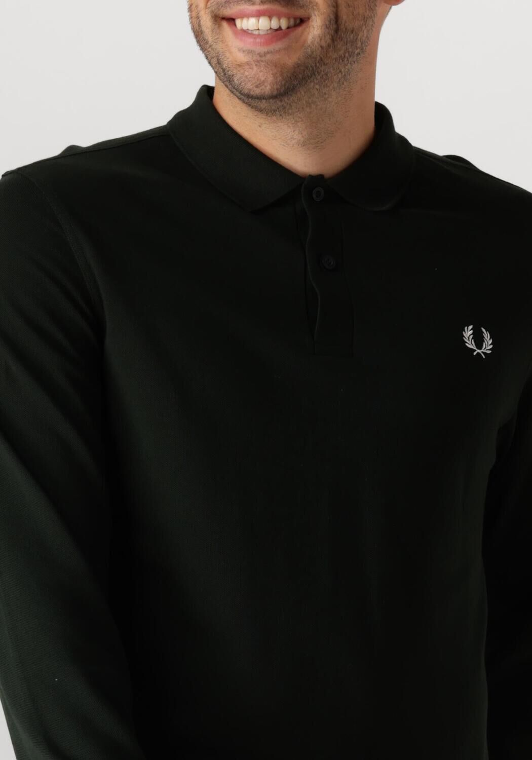 FRED PERRY Heren Polo's & T-shirts Long Sleeve Plain Shirt Olijf