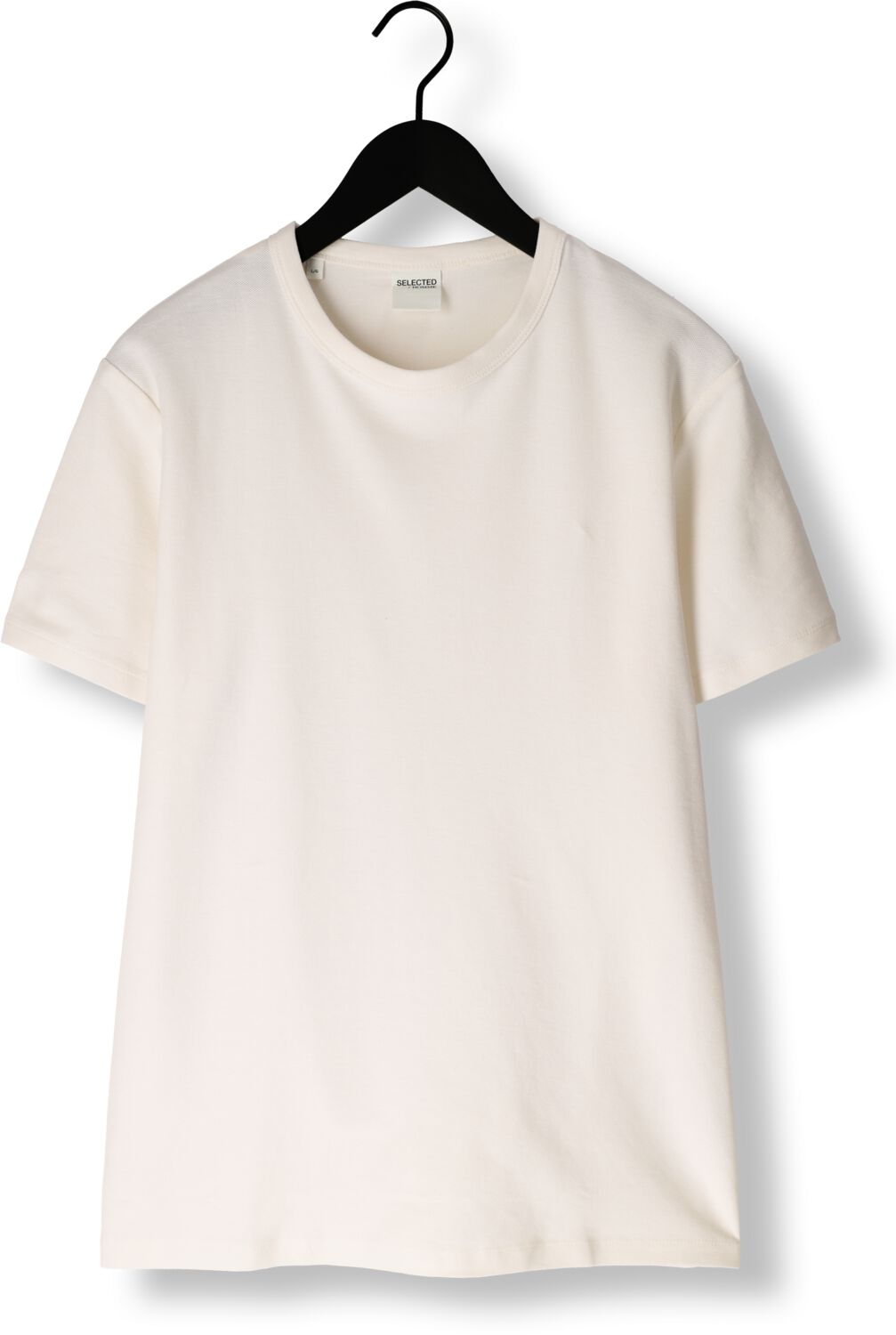 SELECTED HOMME Heren Polo's & T-shirts Slhjoseph Pique O-neck Tee Beige