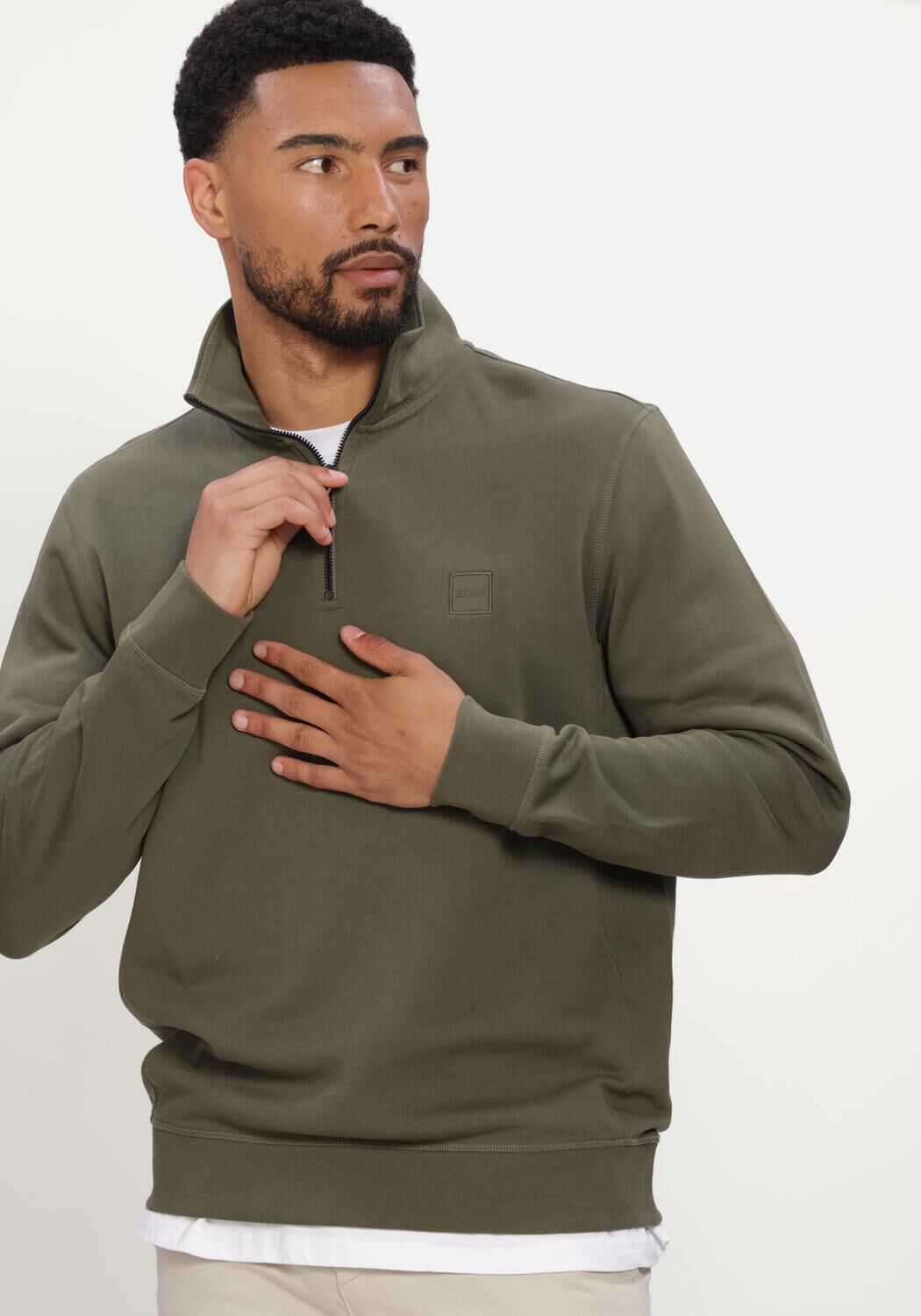 Khaki BOSS ORANGE Trui ZETRUST - large