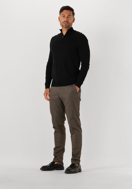 Zwarte PROFUOMO Trui PULLOVER HALF ZIP MERINO - large