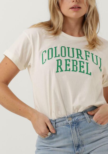 Gebroken wit COLOURFUL REBEL T-shirt CR PATCH BOXY TEE - large