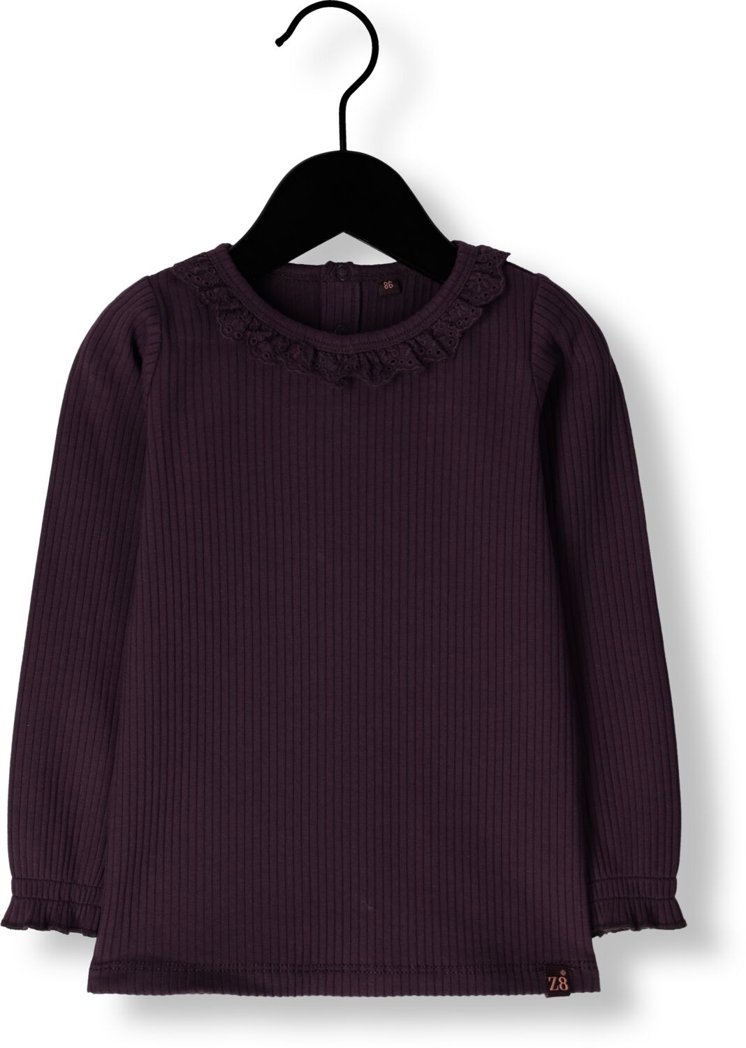 Z8 longsleeve Loaliz paars Meisjes Katoen Ronde hals Effen 98
