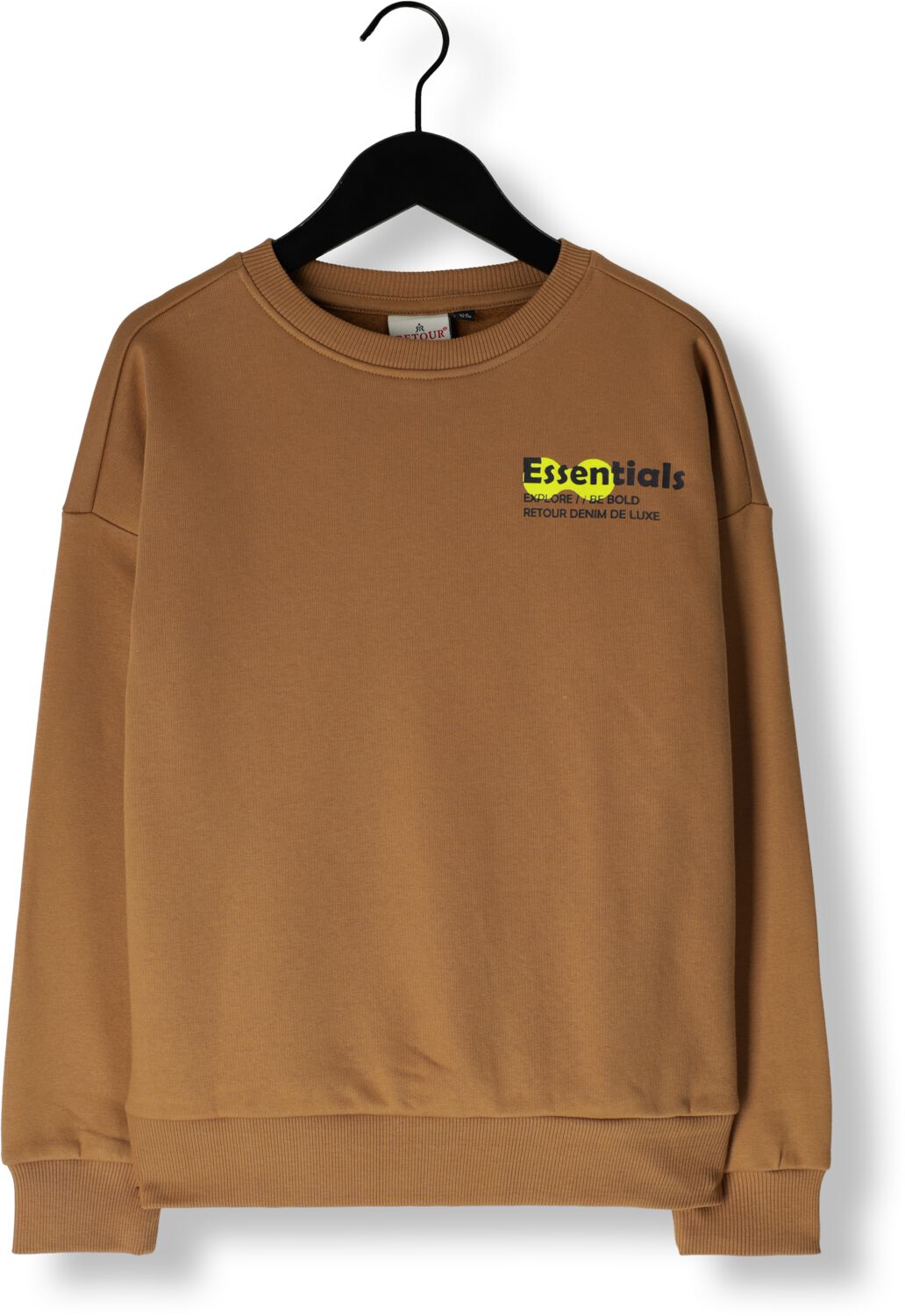 Retour Jeans sweater Hidde met backprint geelbruin Backprint 158 164