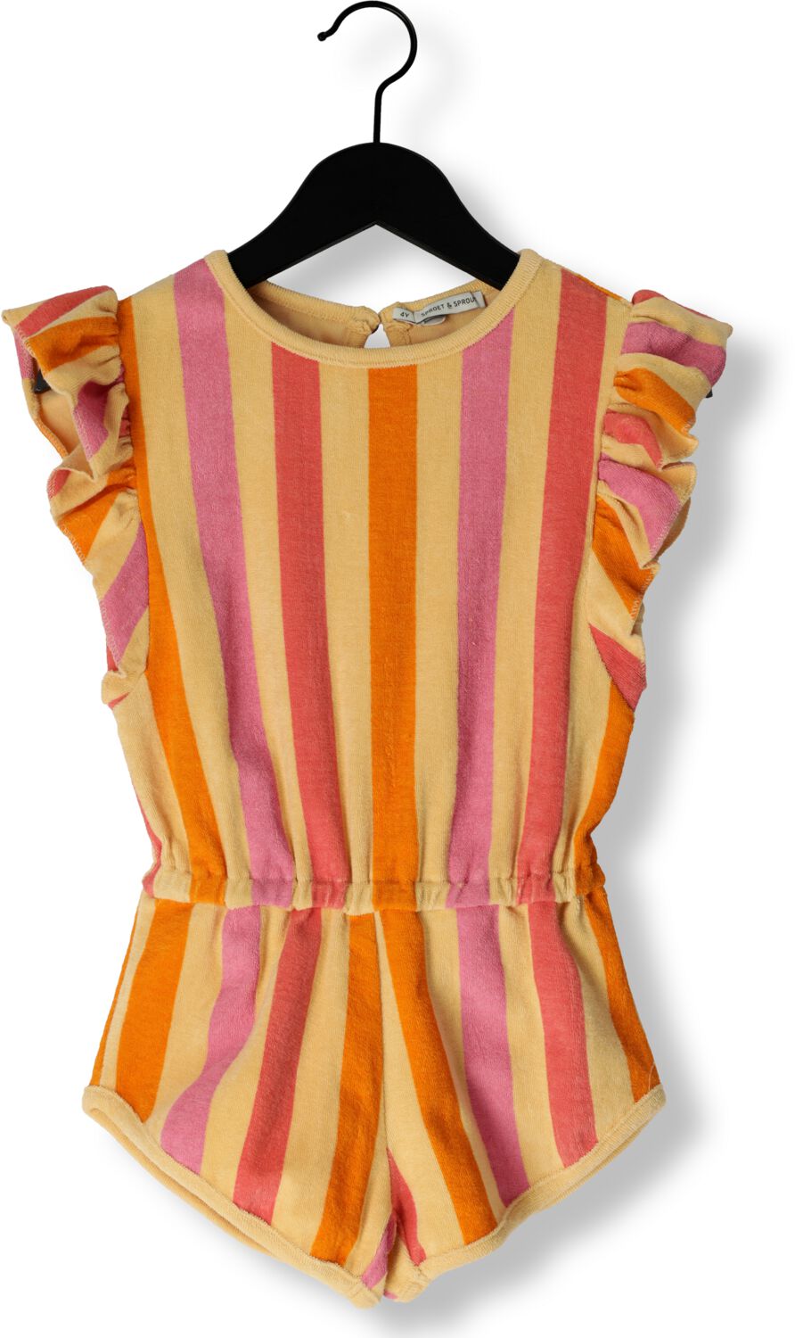 Sproet & Sprout Meisjes Jumpsuits Ruffle Terry Jumpsuit Stripes Beige
