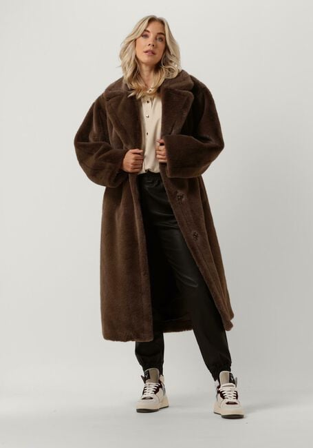 Bruine STAND STUDIO Faux fur jas MARIA COAT SOFT - large