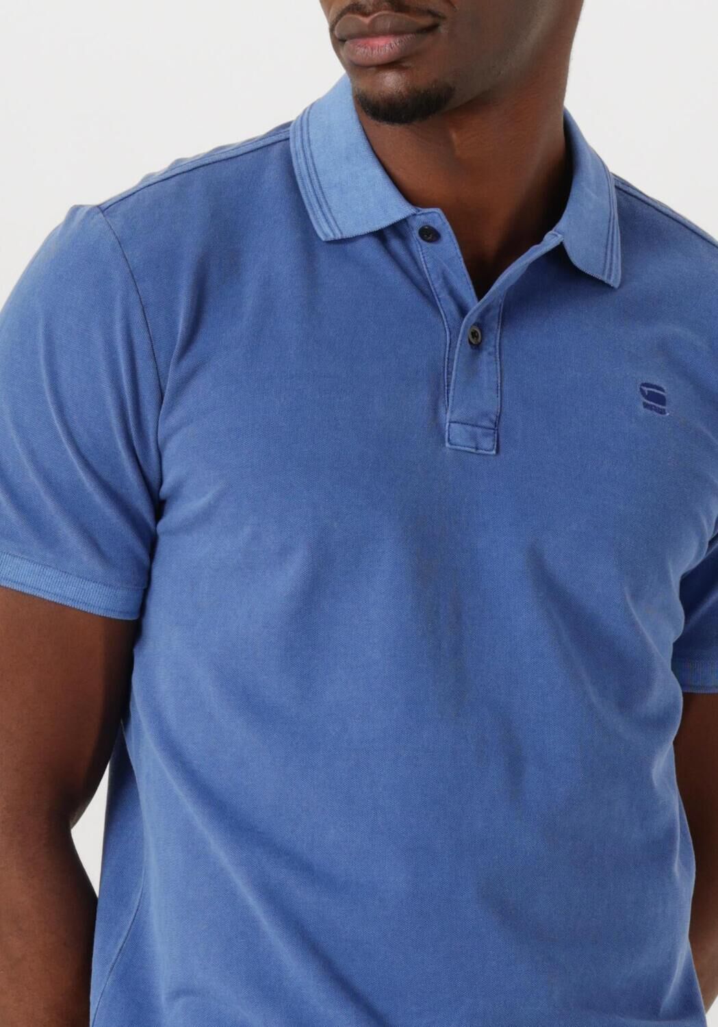 G-STAR RAW Heren Polo's & T-shirts Dunda Overdyed Slim Polo S\s Blauw