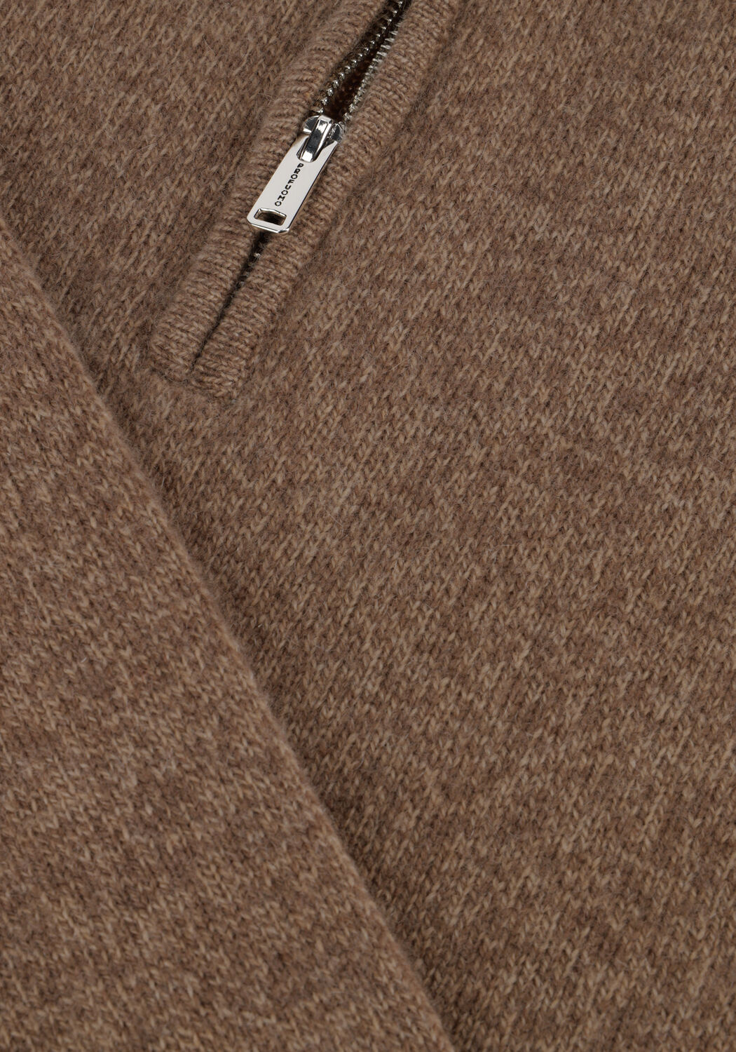 Taupe PROFUOMO Trui PULLOVER HALF ZIP BUTTON - large