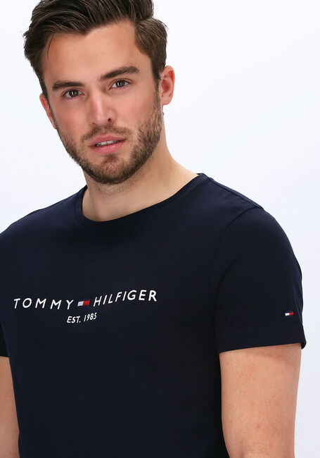 Blauwe TOMMY HILFIGER T-shirt TOMMY LOGO TEE - large