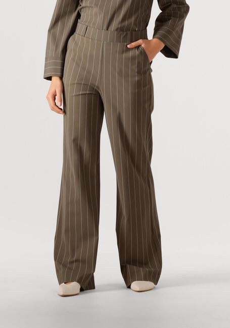 Khaki STUDIO ANNELOES Wijde broek Marilon stripe trousers - large