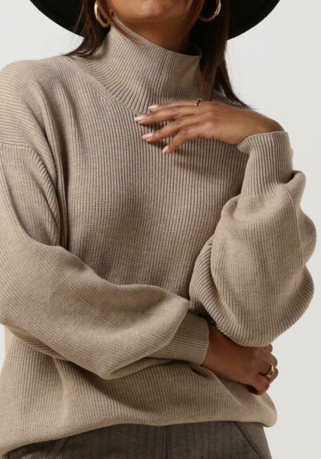 Beige MSCH COPENHAGEN Coltrui MAGNEA RACHELLE RIB PULLOVER - large